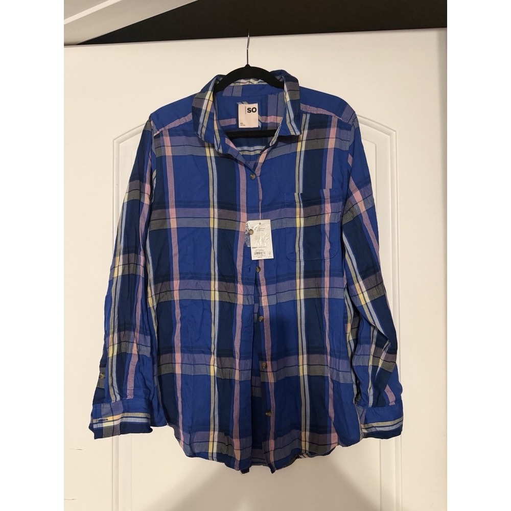 Lot 2 Mens Button Shirts Ralph Lauren Blake M & SO XXL Plaid Cotton